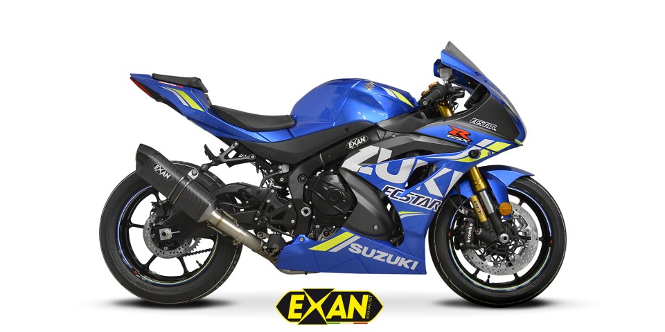 Für das Superbike Suzuki GSX-R 1000 bietet Exan eine schöne Auspuffanlage in Racing Style an.